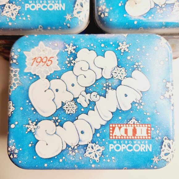 Vintage 1995 Act II Popcorn Christmas Eve Empty Tins Frosty The Snowman - Picture 8 of 9